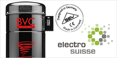 bvc-electrosuisse-geprüft certified central vacuum cleaner