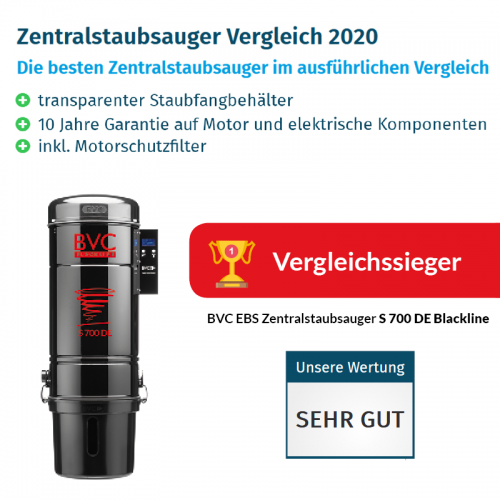 vergleichssieger-BVCS700DEBL Vergleichssieger BVC Zentralstaubsauger S 700 DE Blackline